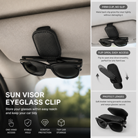 Support de lunettes en cuir pour pare-soleil de voiture, clip multifonctionnel pour lunettes de soleil, organisateur de rangement pour cartes pour voiture