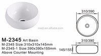 Vasque cylindrique ronde à poser sur comptoir, en céramique, blanc brillant, moderne et minimaliste, pour salle de bain