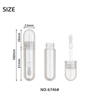 Tube à gloss transparent en plastique Jinze AS, 6 ml, bouchon rond avec applicateur épais, emballage pour gloss à lèvres