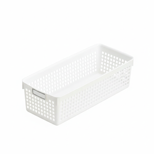 Panier de rangement long nom Inomata en couleur blanche - Product Image 1