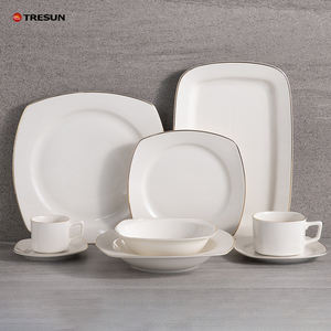 Service de table de luxe en céramique dorée, assiettes rondes personnalisées, vaisselle en porcelaine, kit de tasses classiques, compatible congélateur et micro-ondes - Product Image 4