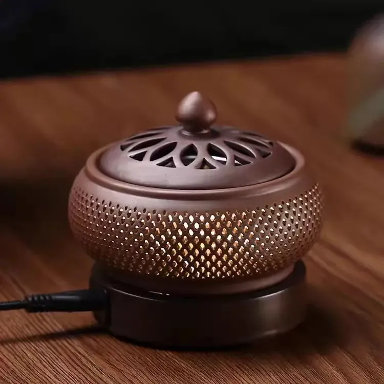 Quemador de incienso eléctrico de Oriente Medio Bokhor con luz Oud Electronic Bokhour Small Bakhoor Burner