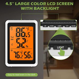 Thermomètre numérique, jauge de température, moniteur d'humidité, hygromètre, mesureur d'humidité avec rétroéclairage, niveau de confort MAX/MIN - Product Image 4