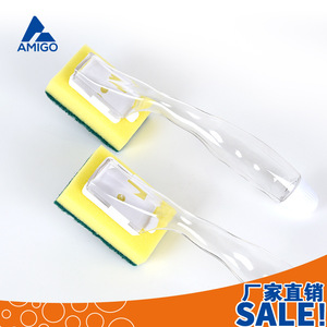 Éponge à récurer Amigo avec manche, tampon de nettoyage rectangulaire vert pour casseroles et poêles - Product Image 5