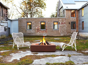 Patio Rectangle Corten Steel <b>Gas</b> <b>Firepit</b> Table Stylish Propane Fire Pits - Product Image 6