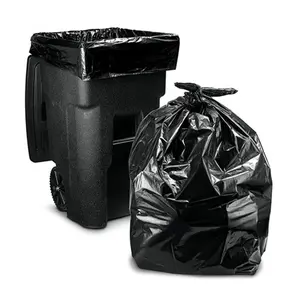 Heavy Duty Large Black Plastic Garbage Dog Poop Can Liners Trash Bag for Contractor