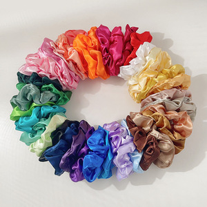 Wholesale 40-color fabric simple hand-made high elasticity wedding hair <b>ring</b> popular fashion solid color hair <b>ring</b> hair band - Product Image 2