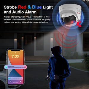 Cámara IP HK OEM de 8MP con Doble Lente Panorámica, Luz Roja y Azul de Disuasión Activa, PoE, IP67, Audio Bidireccional, Visión en Color, Totalmente Metálica - Product Image 3