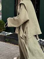 Vêtements modestes en lin de qualité supérieure pour femmes, ensemble 2 pièces, chemisier ample élégant et jupe longue, tenues coordonnées musulmanes, robe Abaya