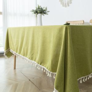 Mantel de Borlas Personalizable de Alta Calidad, Duradero, Moderno, Impermeable, con Estampado Floral, Textura de Lino Sintético Cuadrado - Product Image 3