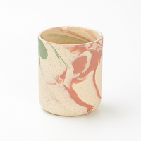 Pot à bougie en céramique de 691 ml avec un design unique en marbre rose pour la décoration de la maison, bougie parfumée de Noël