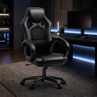 Chaise de jeu en cuir PU avec logo personnalisé, aspect luxueux, ergonomique, siège de course Esports, pivotant à 360 degrés, base métallique, vente en gros