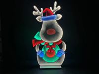Produits les plus populaires Fournitures de décoration de Noël Lampe Père Noël Lumière LED Miroir magique en acrylique Miroir infini abyssal