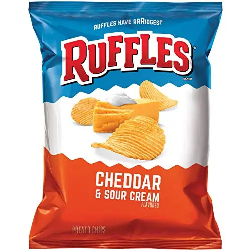 Ruffles Chips Cheddar e Sour Cream sacchetto da 2.125 once 24 Per custodia