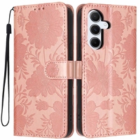 Étui portefeuille en cuir motif floral pour Samsung Galaxy S26 Edge S25 Plus S24 Ultra FE A07 A17 A37 A57 A06 A16 A26 A36 A56 Housse à rabat
