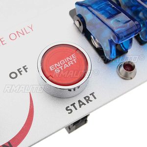 Panel de interruptores de encendido/apagado de motor de coche de carreras LED de 12V con botón pulsador de arranque - Product Image 2