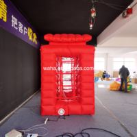 Cabine téléphonique gonflable réaliste de style londonien avec fenêtres transparentes, idéale pour les centres commerciaux, les cabines photo et les mariages