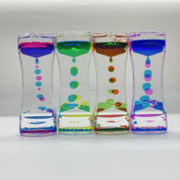 Minuteur à mouvement de gouttes liquides en acrylique bicolore vif, teinte personnalisable, avec bulles d'huile, jouet sensoriel visuel relaxant anti-stress