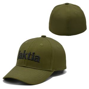 Gorra de béisbol cerrada deportiva con bordado 3D para mujer, gorra de béisbol de 6 paneles verde militar personalizada - Product Image 1