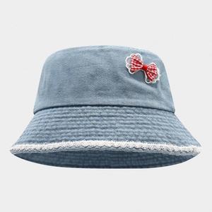 Chapeau Bob en Jean Tendance Été avec Nœud Mignon et Doux, Protection Solaire pour Fille et Femme, Chapeau Bob à Bord en Dentelle - Product Image 5