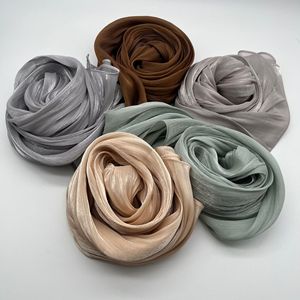 Chal Satinado <span class=keywords><strong>Adele</strong></span> Glimmer 2024, Pañuelo Hijab de Organza, Nuevo Estilo Singapur, Chal Giselle, Pañuelo Hijab de Crepé Satinado de Seda - Product Image 1