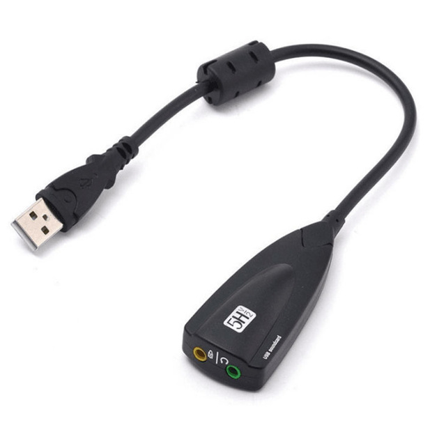 For Laptop PC Professional 5HV2 3D Usb to Audio Headset Microphone 3.5mm Antimagnetic External USB 7.1 Audio Sound Card Adapter