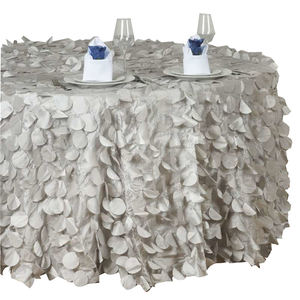 アイボリータフタ刺繍テーブルクロス 結婚式イベント用 高級ドライリーフ織り技術 アメリカンスタイル 100%ポリエステル - Product Image 5