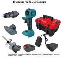Ensemble d'outils électriques multifonctionnels 18-en-1 sans balais, rechargeables au lithium, avec acier au chrome-vanadium et coffret rigide