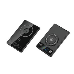 <span class=keywords><strong>Cargador</strong></span> Portátil Ultra Delgado Magsaferred de 5000mAh, Banco de Energía Inalámbrico 3 en 1 con Soporte de Anillo y Pantalla TFT, Paquete de Batería Mag - Product Image 1