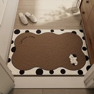 Tapis antidérapant effaçable haut de gamme de luxe léger, le tapis de pied d'entrée de porte peut être coupé avec des anneaux en soie, un tapis d'entrée de porte et un tapis de sol - Product Image 1