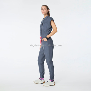 Mono elegante de enfermería con cuello mandarín, uniforme médico personalizado de una pieza para mujer, logotipo personalizado, estilo profesional de Hospital - Product Image 2