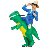 Costume de Mascotte Dinosaure T-Rex Rouge Incendiaire Gonflable pour Adultes Unisexe – Idéal pour Fêtes d'Halloween et Cosplay Amusant