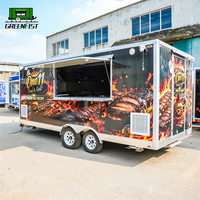 Remorque alimentaire carrée personnalisée, remorque alimentaire mobile avec cuisine en acier inoxydable pour les entreprises alimentaires