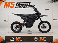 Moto électrique de motocross M5 avec frein hydraulique, conduite tout-terrain, moto électrique