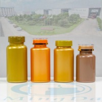 Bouteille en plastique PET vide de 200 ml de qualité alimentaire, logo personnalisé, emballage pharmaceutique pour capsules molles de gommes et de suppléments