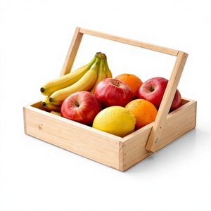 Firewood basket log holder basket wood wood laundry basket wooden fruit basket holder basket Wooden laundry basket <b>Rustic</b> wood - Product Image 1