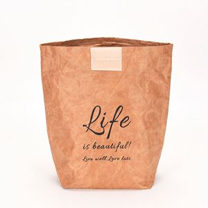 Bolsa Térmica Plegable de Kraft Tyvex para Almuerzo, Bolsa de Reparto de Aluminio, Muestra Gratis, Gran Venta - Product Image 5
