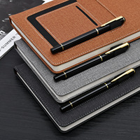 Carnet de notes en cuir embossé de luxe personnalisé A5B5, poche pour téléphone portable, porte-cartes, couverture en papier, éducation, agence automobile