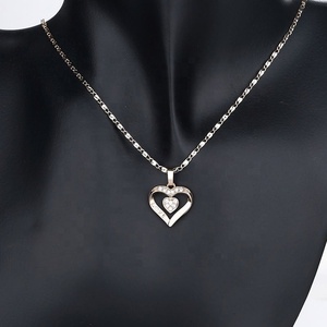 <b>Women</b> Gold‑Tone Double Heart Jewelry <b>Set</b> Crystal Pendant Necklace Dangle Drop Earrings for Wedding Anniversary <b>Gift</b> - Product Image 5