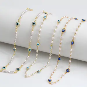 Handgemachte Metall kette abs Perle Perle Auge Perlen Perlenkette Halskette Schmuck Halsketten für Frauen