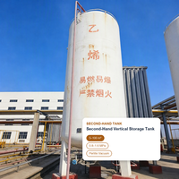 Réservoir de stockage d'oxygène liquide d'occasion, cuve sous pression 5000L, vertical, isolé sous vide, certifié ASME, en stock, prix bas