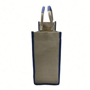 Sac fourre-tout en toile Lilalila, élégant et robuste, avec poignées et fond résistants, tendance et sans cruauté, noir et bleu - Product Image 2
