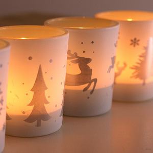 AIKUN Christmas Style Glass Empty Candles <b>Cup</b> Electroplated Candlestick <b>Holder</b> Household Luxury Candle Jars - Product Image 2
