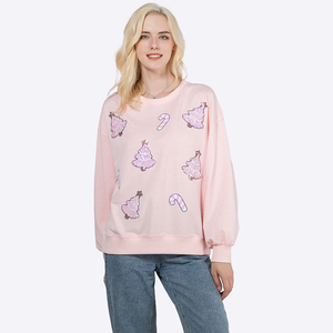 Logo personnalisé Vente en gros <span class=keywords><strong>Pull</strong></span>-over <span class=keywords><strong>de</strong></span> créateur avec broderie pailletée <span class=keywords><strong>de</strong></span> <span class=keywords><strong>Noël</strong></span> pour femmes Sweat-shirt à capuche surdimensionné Fabricants - Product Image 4