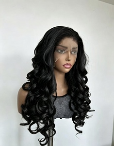Perruque synthétique Lace Front Latisha Copper Brown Bouncy Wave 13*6 à raie libre en fibre <span class=keywords><strong>Future</strong></span>, prête à porter sans colle, avec mélange de fibres capillaires - Product Image 6
