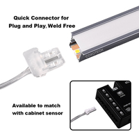 Profilé LED Encastré pour Ruban Lumineux à Découpe Libre, avec Rail en Aluminium Intégré, 12V 24V, Mini Lumière d'Armoire