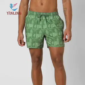 도매 스포츠웨어 사용자 정의 로고 빠른 건조 인쇄 수영복 남성 수영 반바지