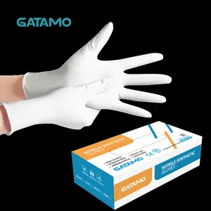 Gants en Nitrile blanc G7 gants en mélange de Nitrile pour la main en gros gants en vinyle sans poudre