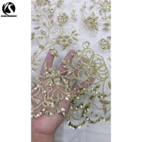 2025 nouveautés en stock tissu de dentelle à paillettes florales 3D à paillettes épaisses