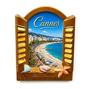 Aimant <span class=keywords><strong>de</strong></span> réfrigérateur souvenir personnalisé en résine imprimé en 3D, thème Plage <span class=keywords><strong>de</strong></span> la Côte d'Azur (Nice, <span class=keywords><strong>Cannes</strong></span>) - Product Image 1